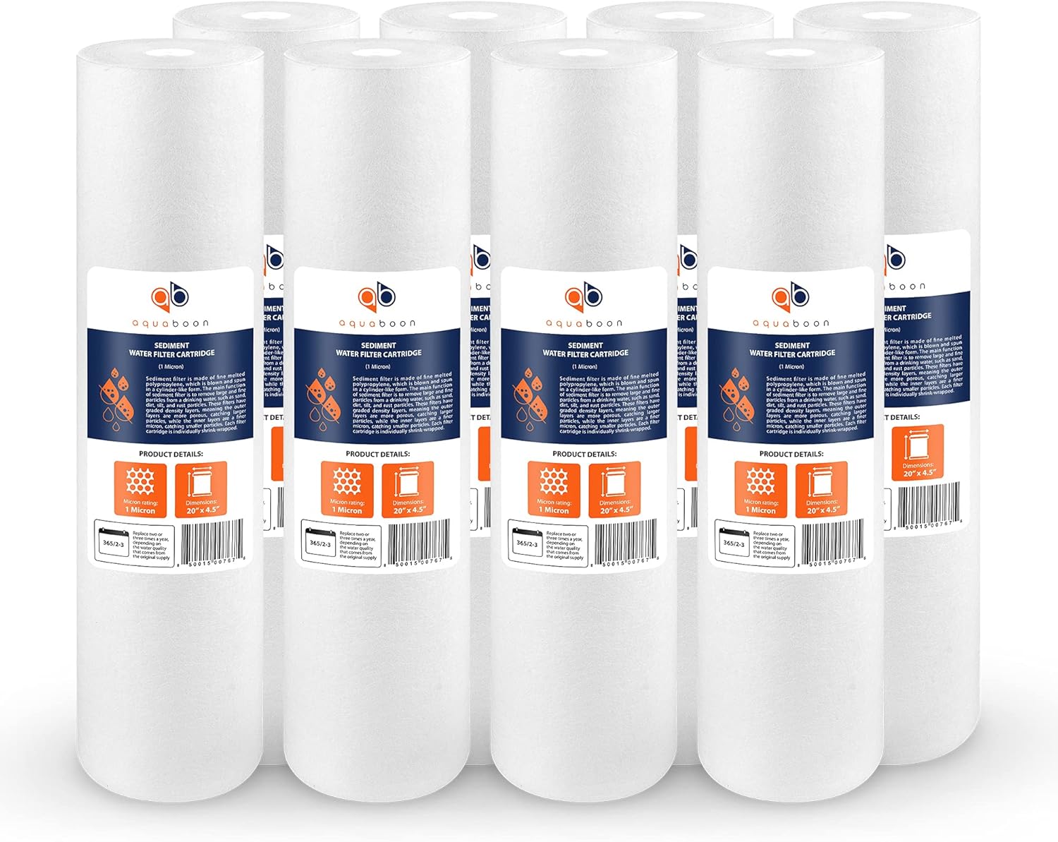 1 Micron 20in Sediment Water Filter Cartridge for Whole House