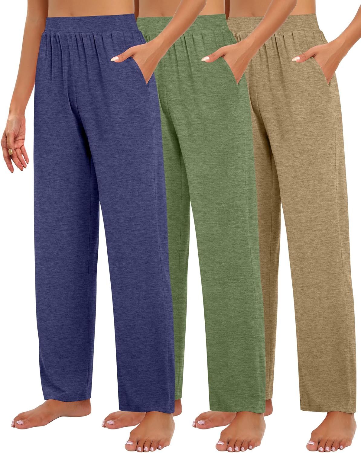 Huukeay Women's Lounge Pants: Cozy Wide Leg Slacks with Pockets