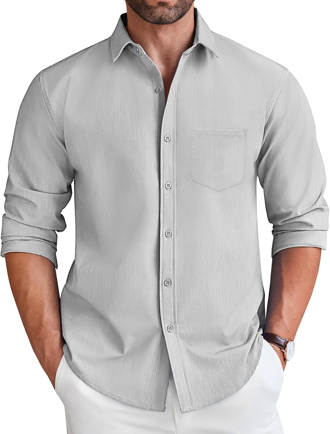 COOFANDY Men's Long Sleeve Button Down Shirt for Casual Style