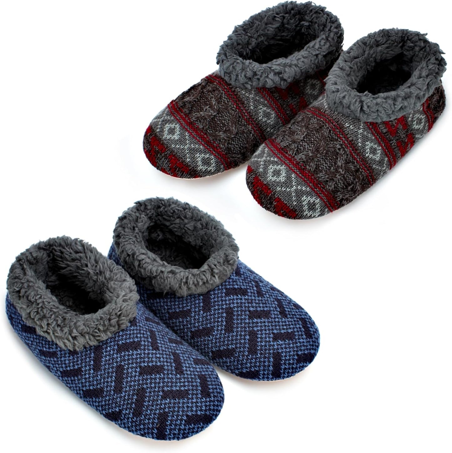 Cozy Men's Slipper Socks with Sherpa Lining for Winter Comfort