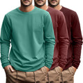 Men's Big and Tall Long Sleeve Cotton Tee 3-Pack (Style 9Y78)