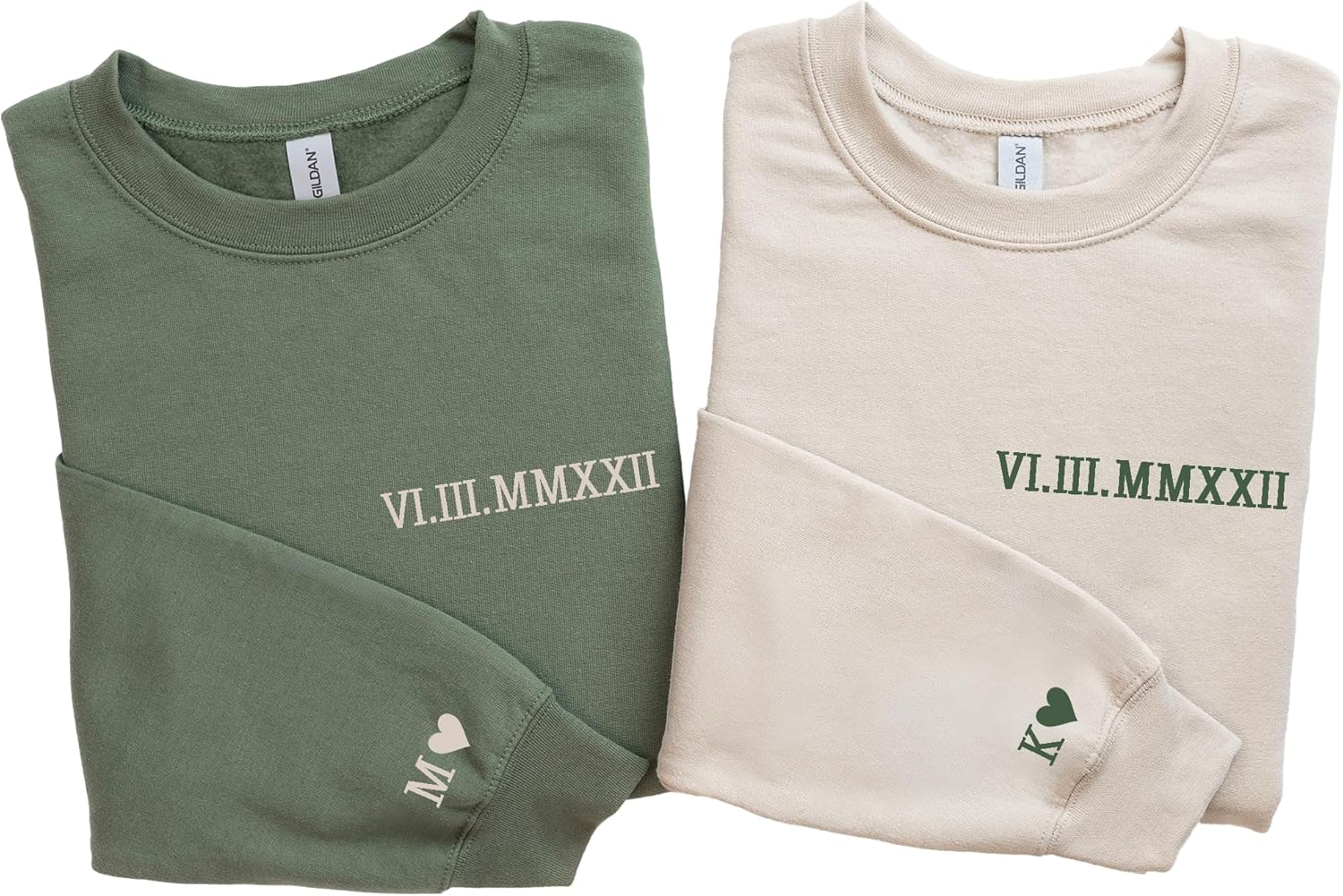 Custom Roman Numeral Sweatshirt for Couples Personalized Gift