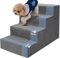Dog Stairs for Small Dogs and Cats 18in 4-Step - Non-Slip Foam Steps