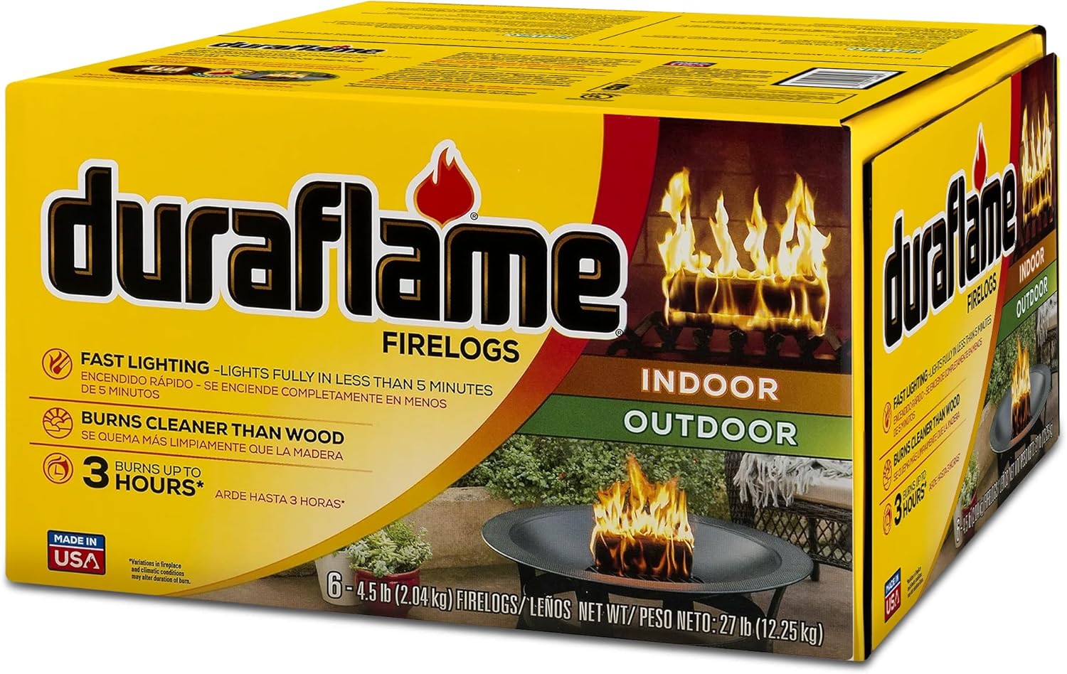 Duraflame 6-Pack Indoor/Outdoor Logs for Cozy Fireside Moments