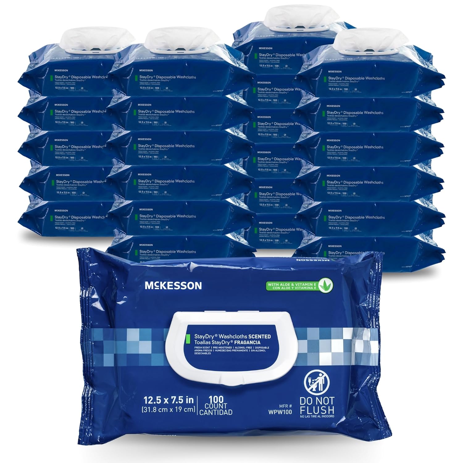 McKesson StayDry Disposable Wipes for Adult Incontinence Care