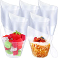 Clear Plastic Dessert Cups 150 Pack with Spoons - 7 oz Party Set