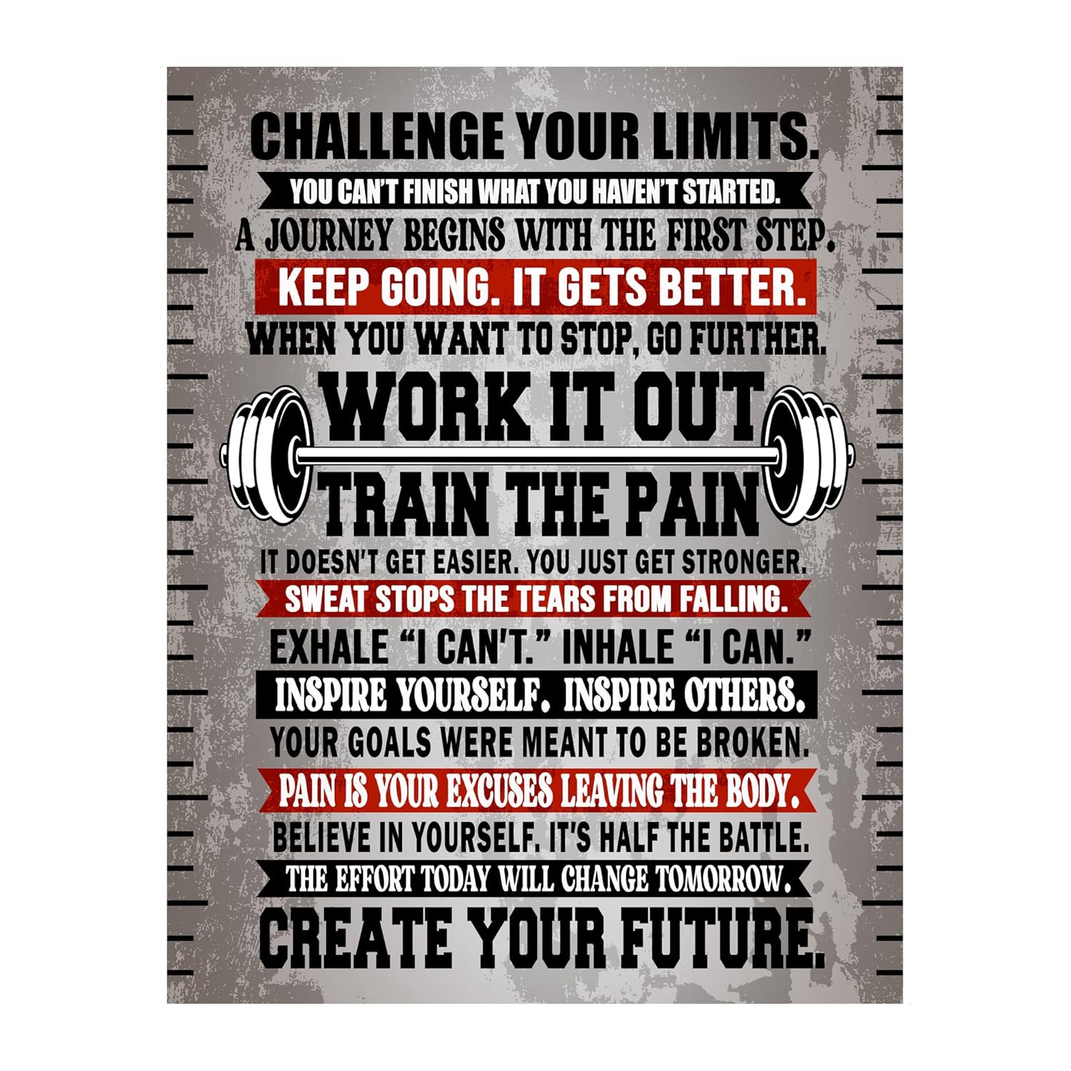 Motivational Exercise Quotes Wall Art - Elevate Your Home Gym! | American Luxury Gifts