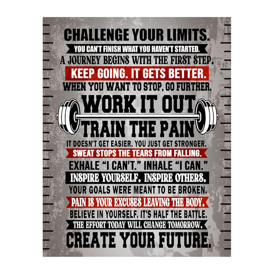 Motivational Exercise Quotes Wall Art - Elevate Your Home Gym! | American Luxury Gifts