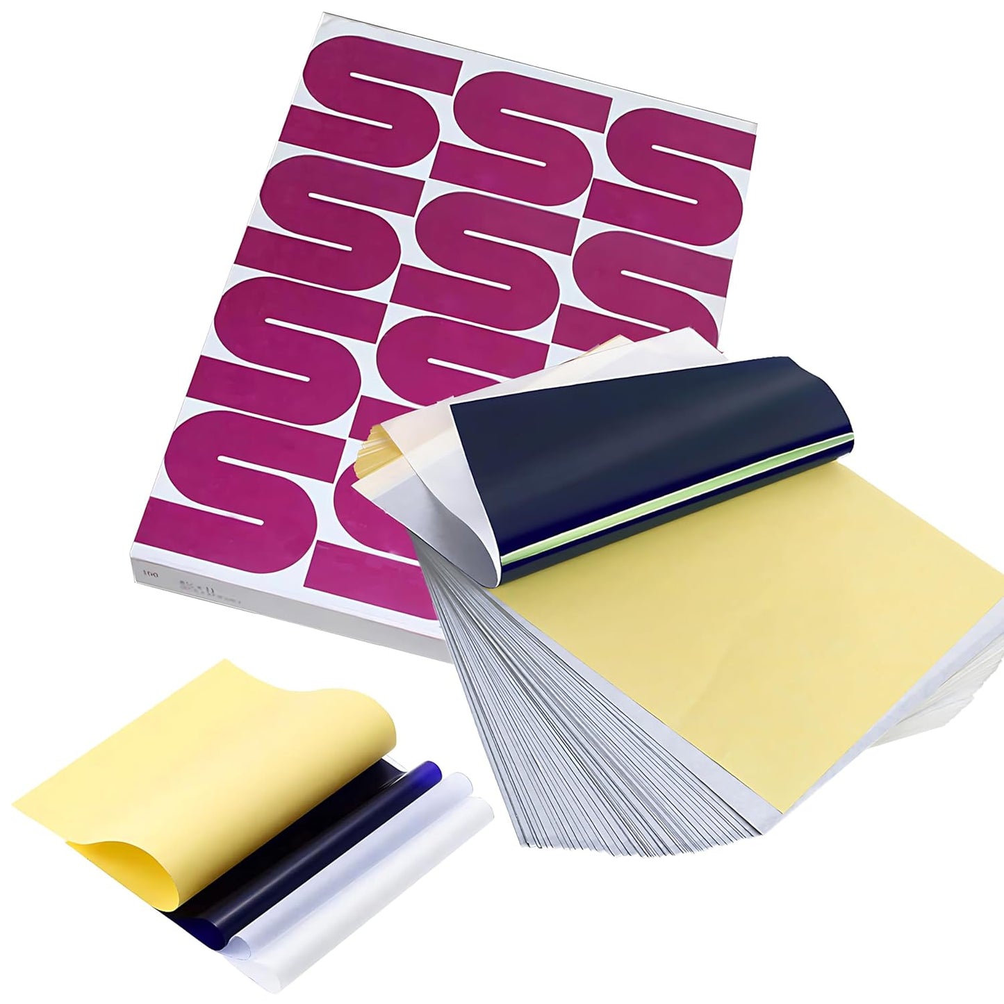 Damsale Tattoo Transfer Paper: 100 PCS 4-Layer Stencil Kit for Beginners