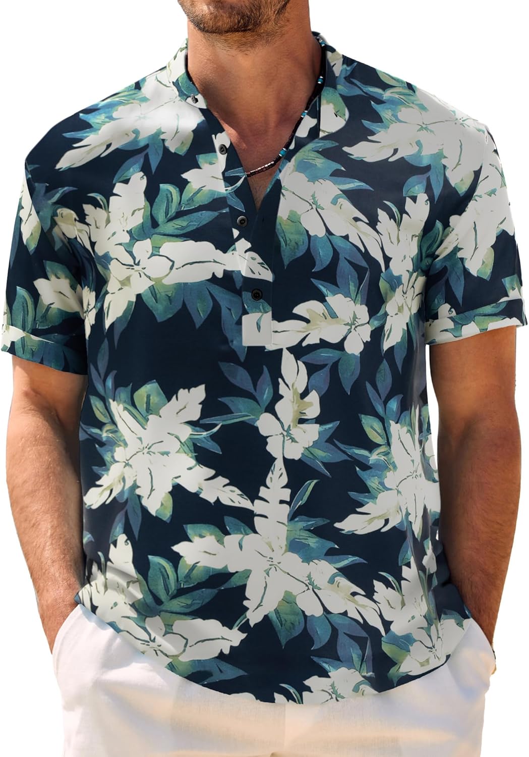 COOFANDY Men's Casual Henley Shirt for Summer Beach Style
