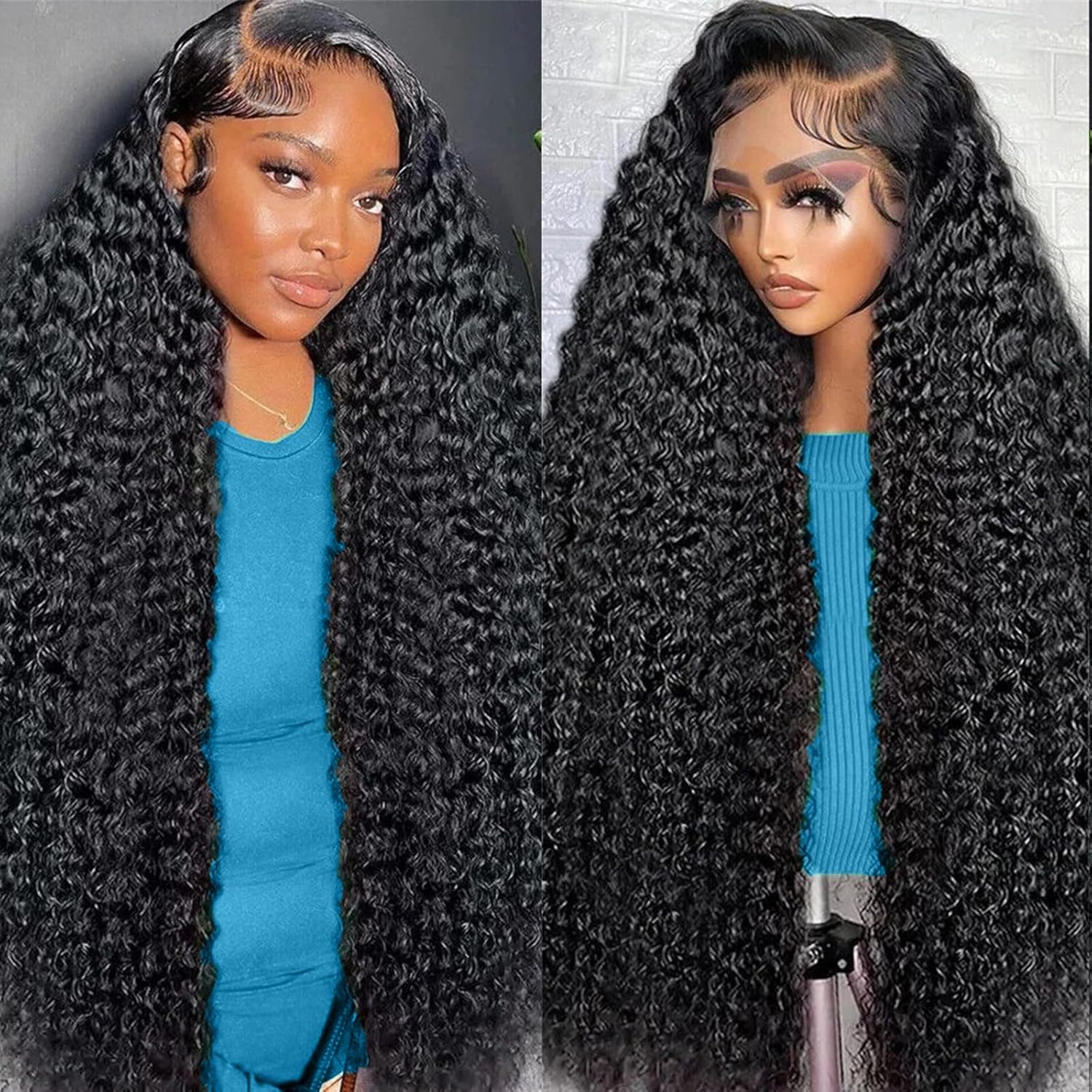 30 Inch Deep Wave Lace Front Wigs Human Hair for Women