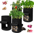 4-Pack 15-Gallon Grow Bags with Dual Flaps - Easy Harvesting