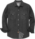 Men's Denim Button Up Shirt Long Sleeve - Two Pocket Cotton Fit