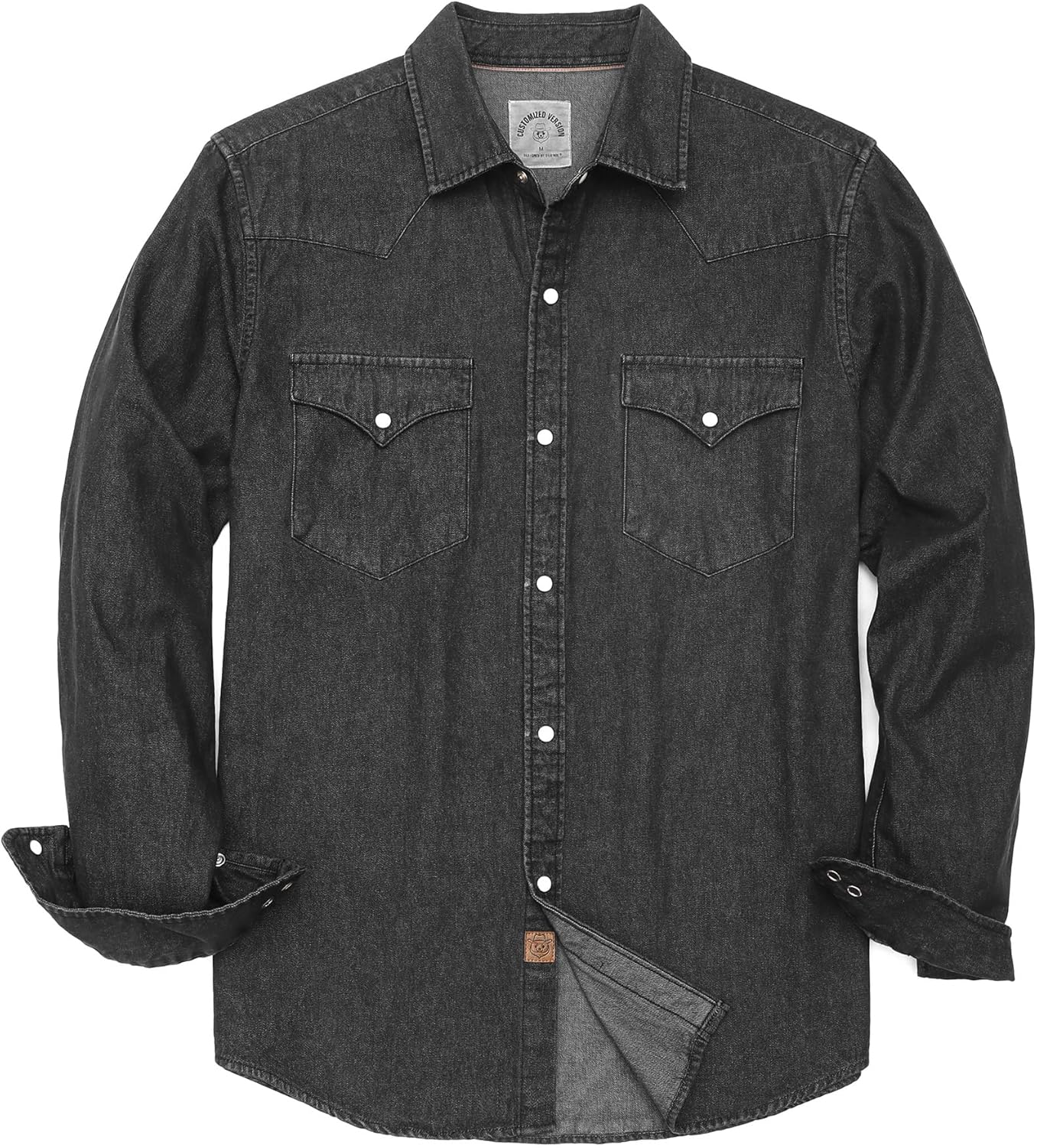 Stylish Dubinik Mens Button Up Long Sleeve Denim Shirt for Work
