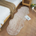 Ghouse Soft Faux Sheepskin Fur Rug 2x6 Light Brown Beige - Plush