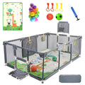 Upgraded Playpen with Thick Foldable Mat and Sports Accessories - Safe