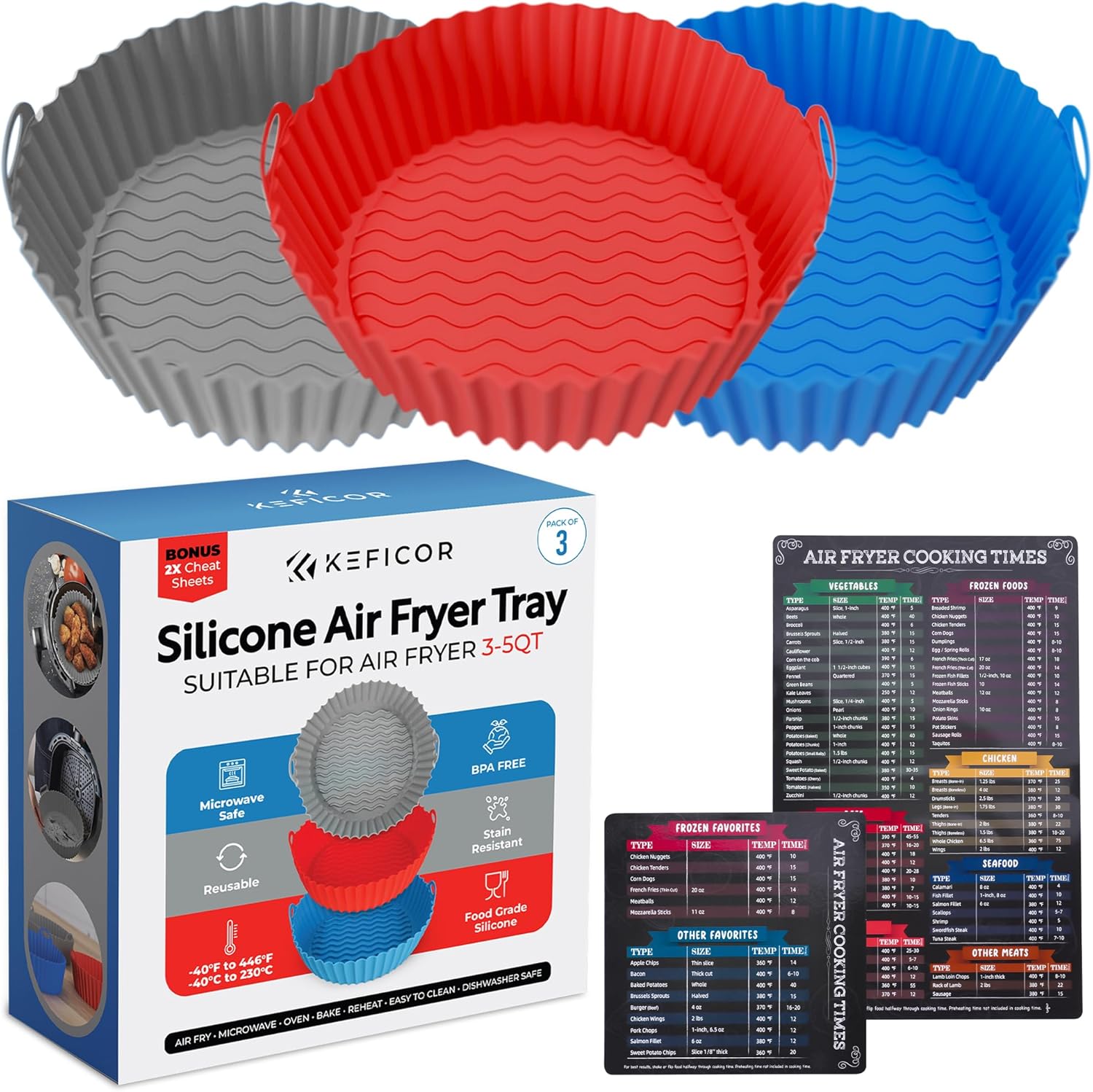 Reusable Silicone Air Fryer Liners - 3 Pack