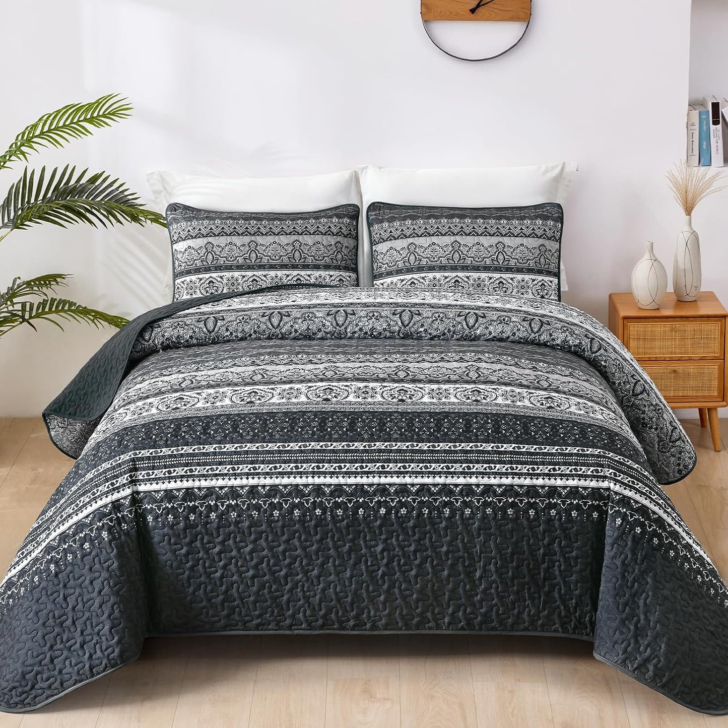 Boho Queen Quilt Set by WONGS BEDDING for All Seasons