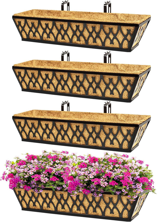 24 Inch Window Boxes Planters for Outdoor Plants - 4 Pack