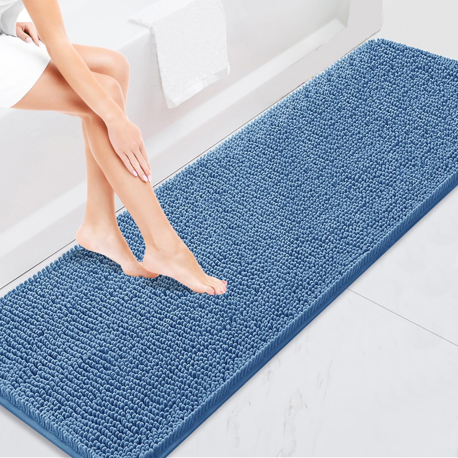 BOANKODU Bathroom Rugs 59x20 - Extra Soft Chenille Mats