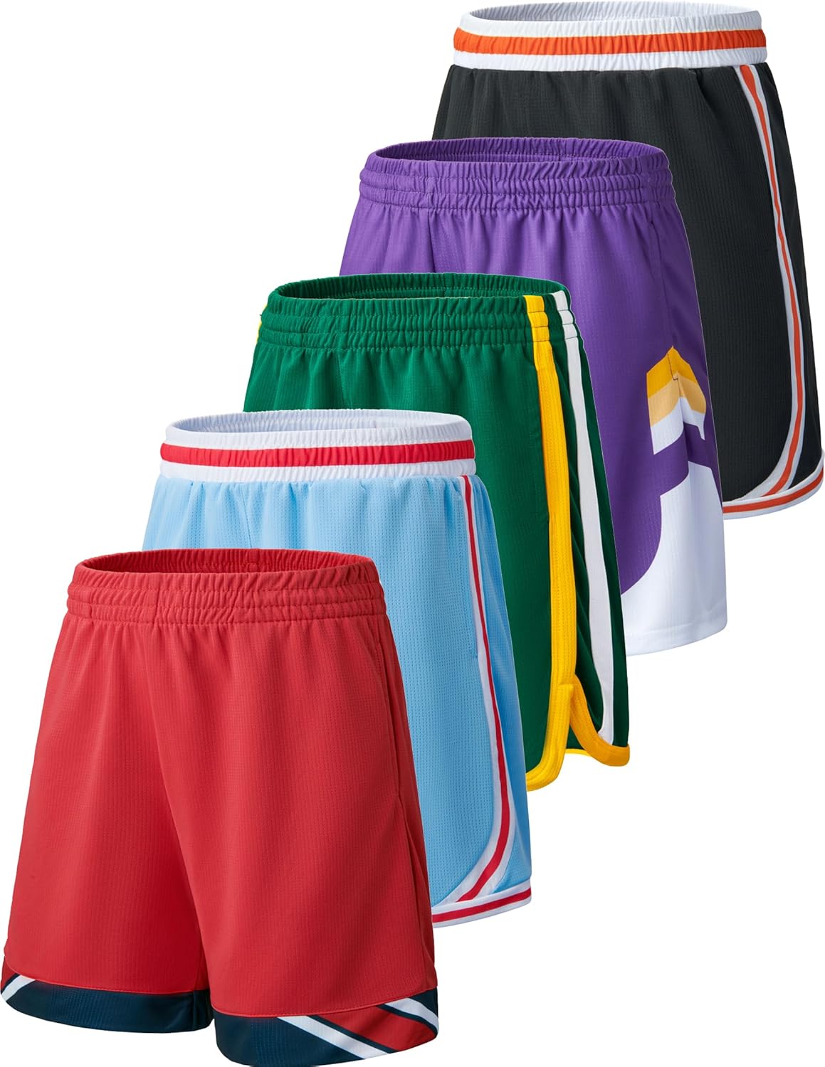Big Boys Athletic Mesh Basketball Shorts with Pockets for Activewear