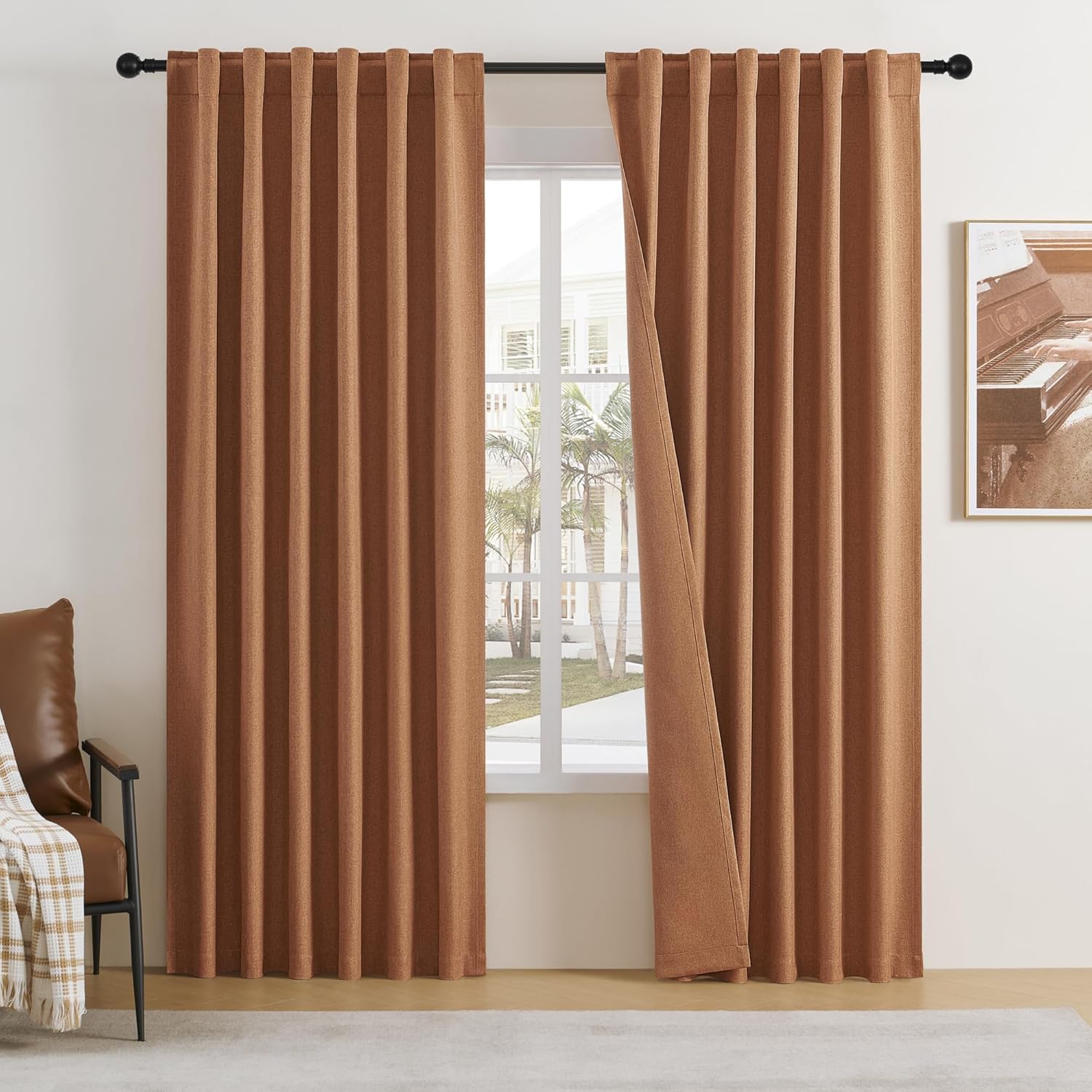 DUALIFE 100% Blackout Curtains for Bedroom and Living Room