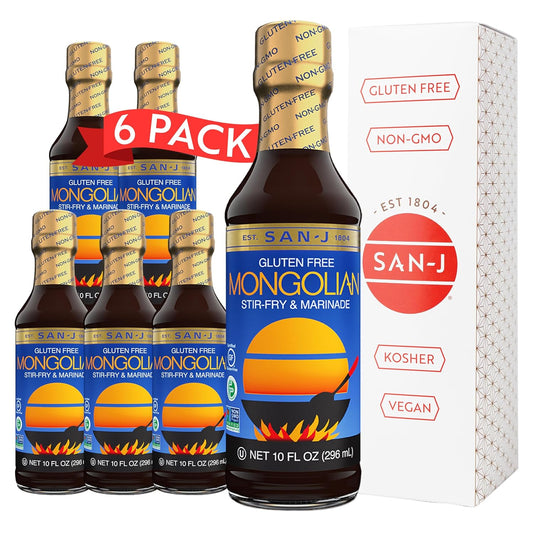 San-J Gluten Free Mongolian Sauce for Bold Cooking - 6 Pack