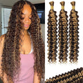 Ombre Brown Blonde Human Braiding Hair 20in Deep Wave - Boho Braids