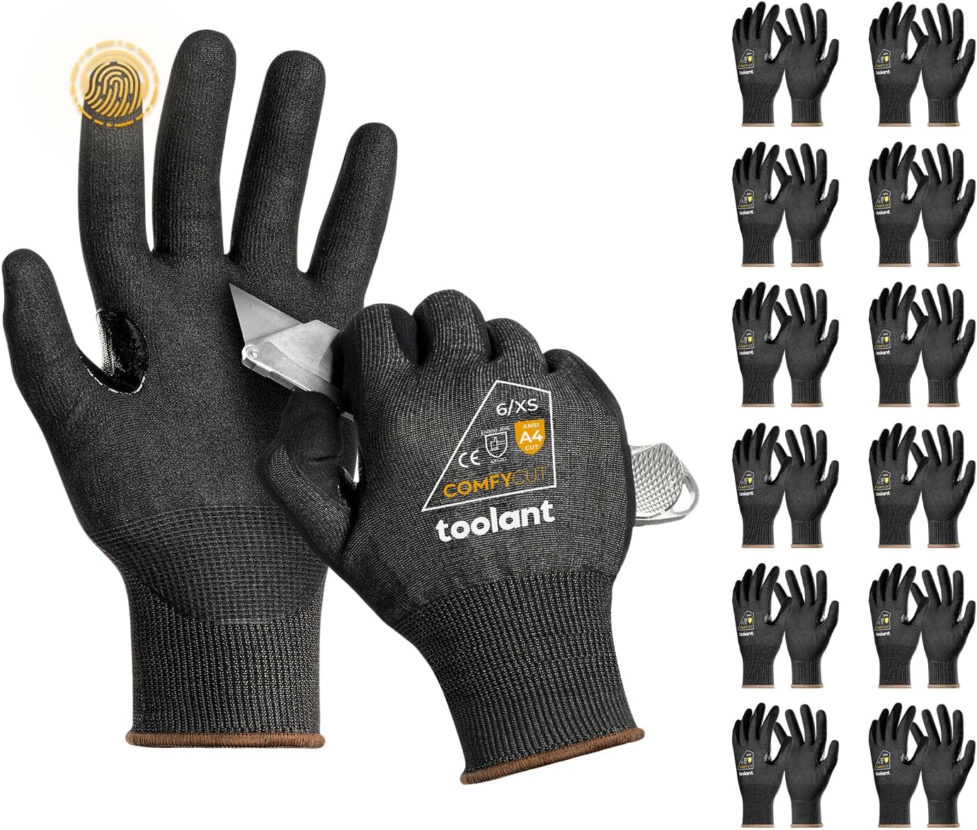 ANSI A4 Cut Resistant Work Gloves for Fishing and WoodCarving