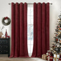 Burgundy Velvet Blackout Curtains 90 in Length - Elegant Light Control