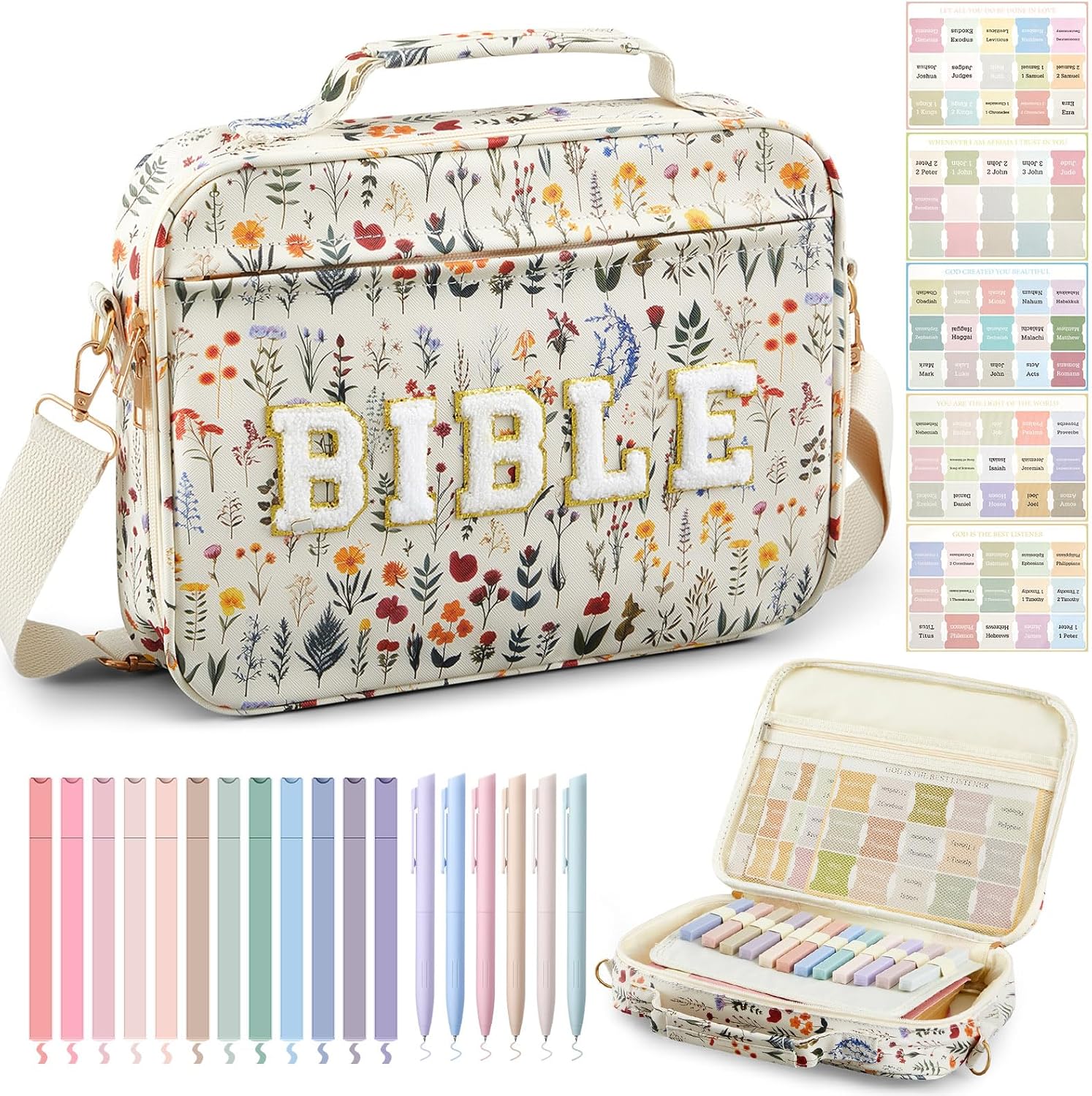 Large Bible Cover Case for Women with Stylish Organization Kit