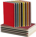 A5 Spiral Notebook 18 Pack - Lined Kraft Journals for Travel