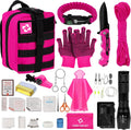 Emergency Survival Kit and First Aid Kit - Compact Pink Outdoor Set