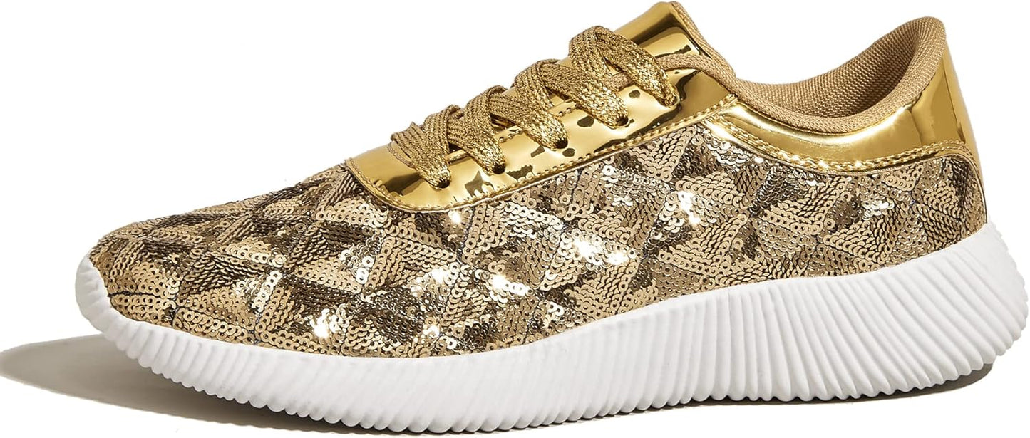 BELOS Women's Glitter Shoes Sparkly Lightweight Tennis Shoes