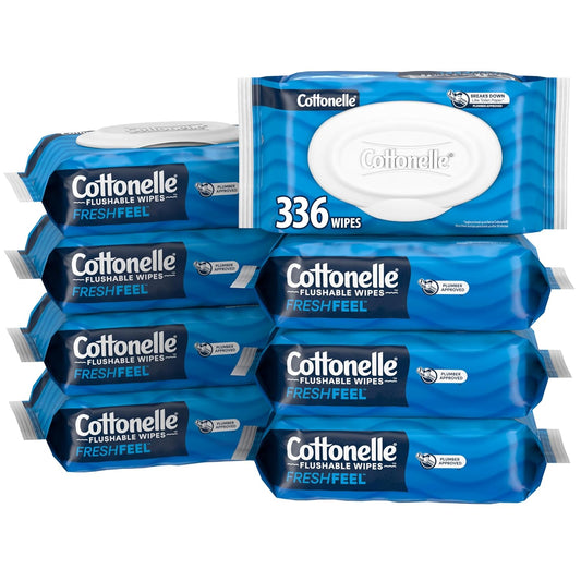 Cottonelle Fresh Feel Wet Wipes, 8 Packs, 42 Wipes Each