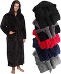 Ross Michaels Mens Luxury Hooded Robe - Long Plush Fleece