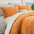 Fluffy Queen Comforter Set - Super Soft Sherpa Burnt Orange Comforter