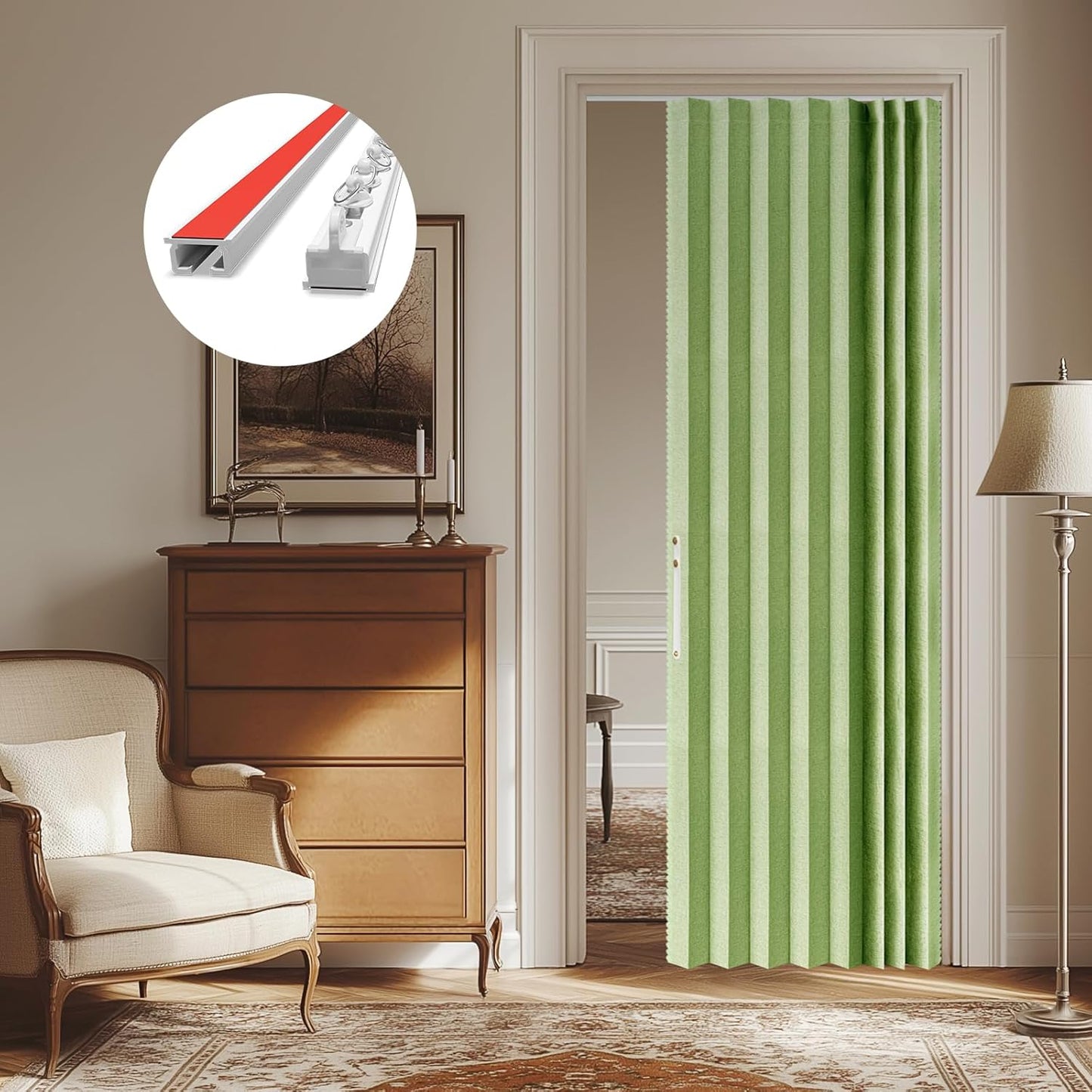AJAZZ 100% Blackout Accordion Doors for Closet and Living Room