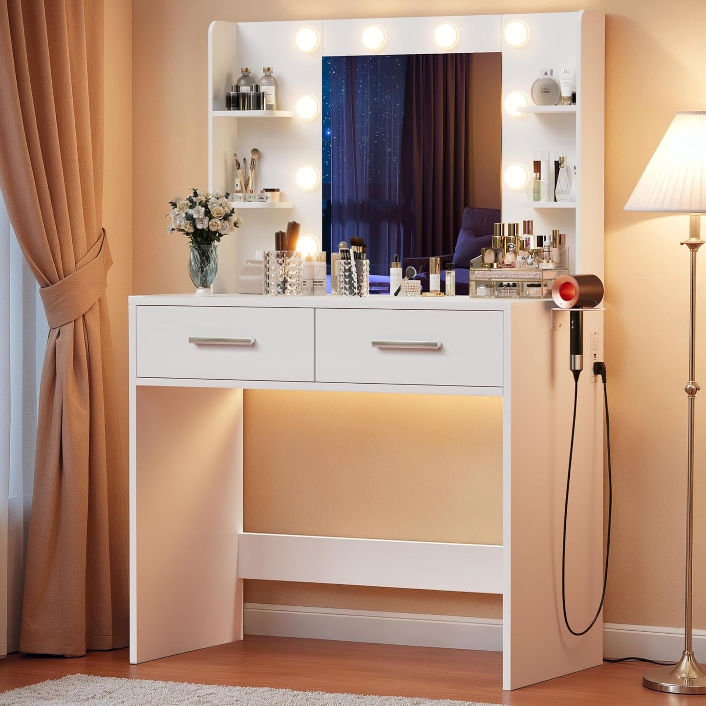 YESHOMY Vanity Desk with Mirror: Stylish Makeup Table