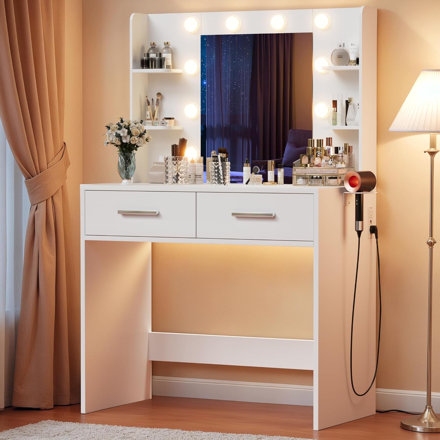 YESHOMY Vanity Desk with Mirror: Stylish Makeup Table