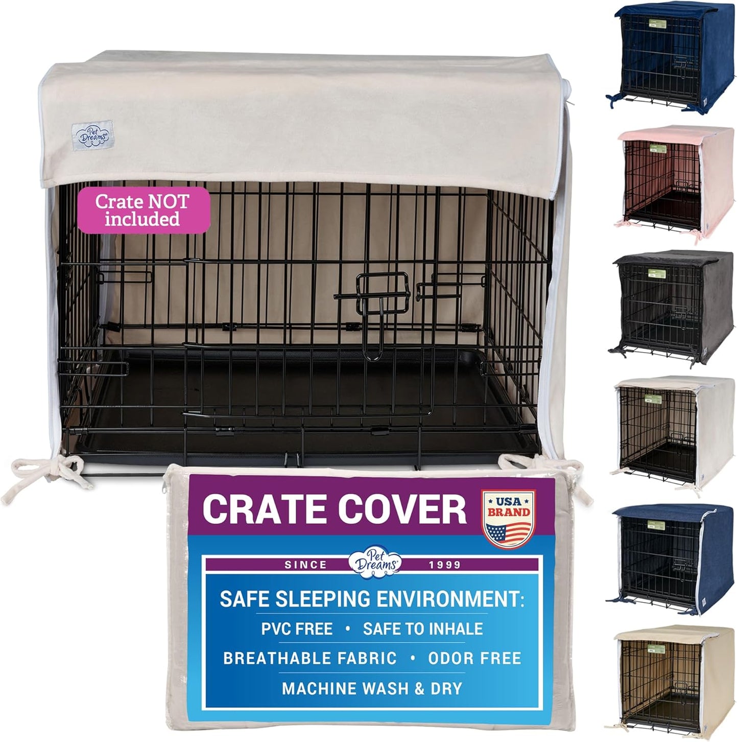 Pet Dreams Dog Crate Cover - Breathable Fabric for Crates