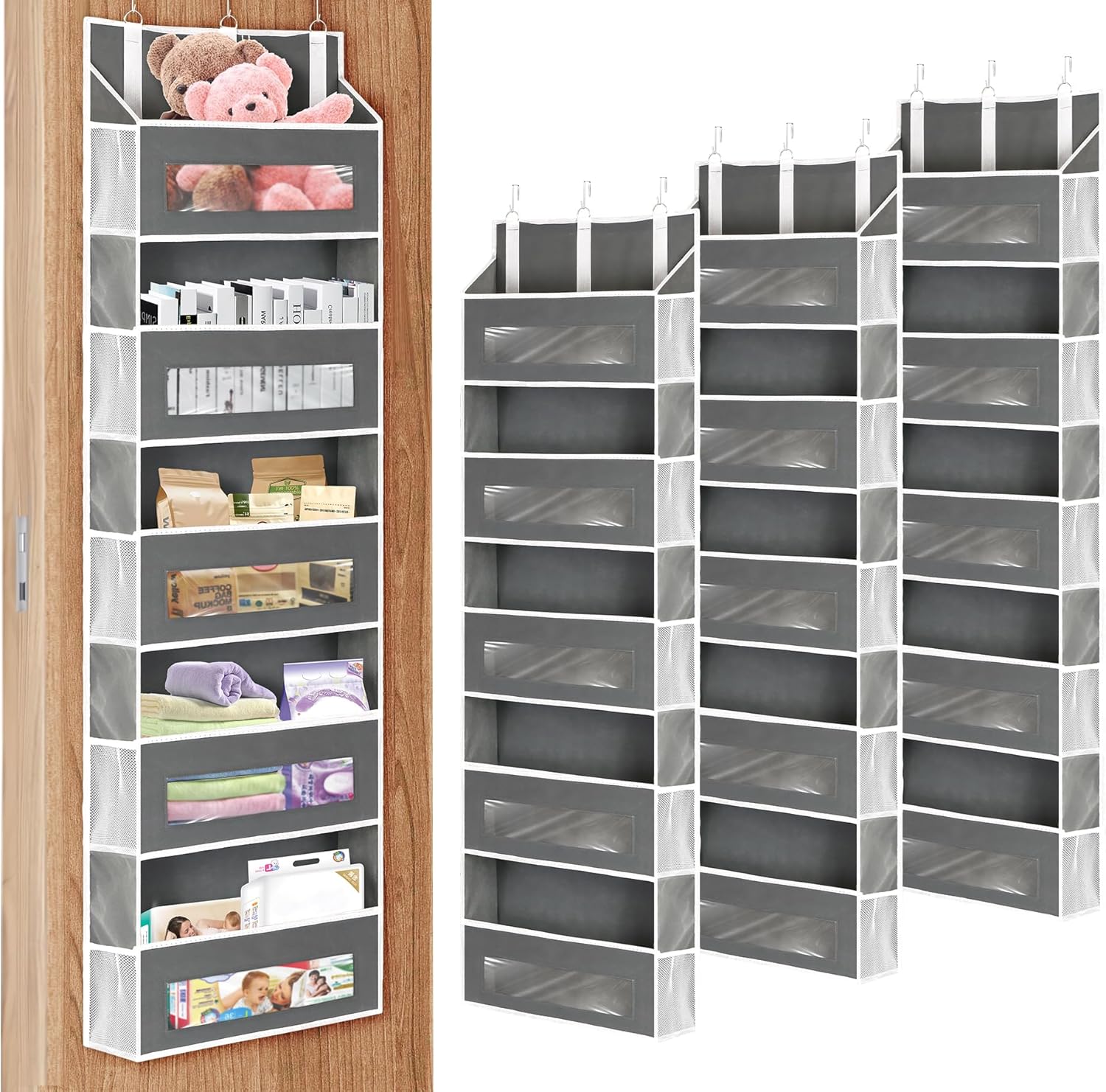 5-Tier Over the Door Storage Organizer with 10 Mesh Pockets