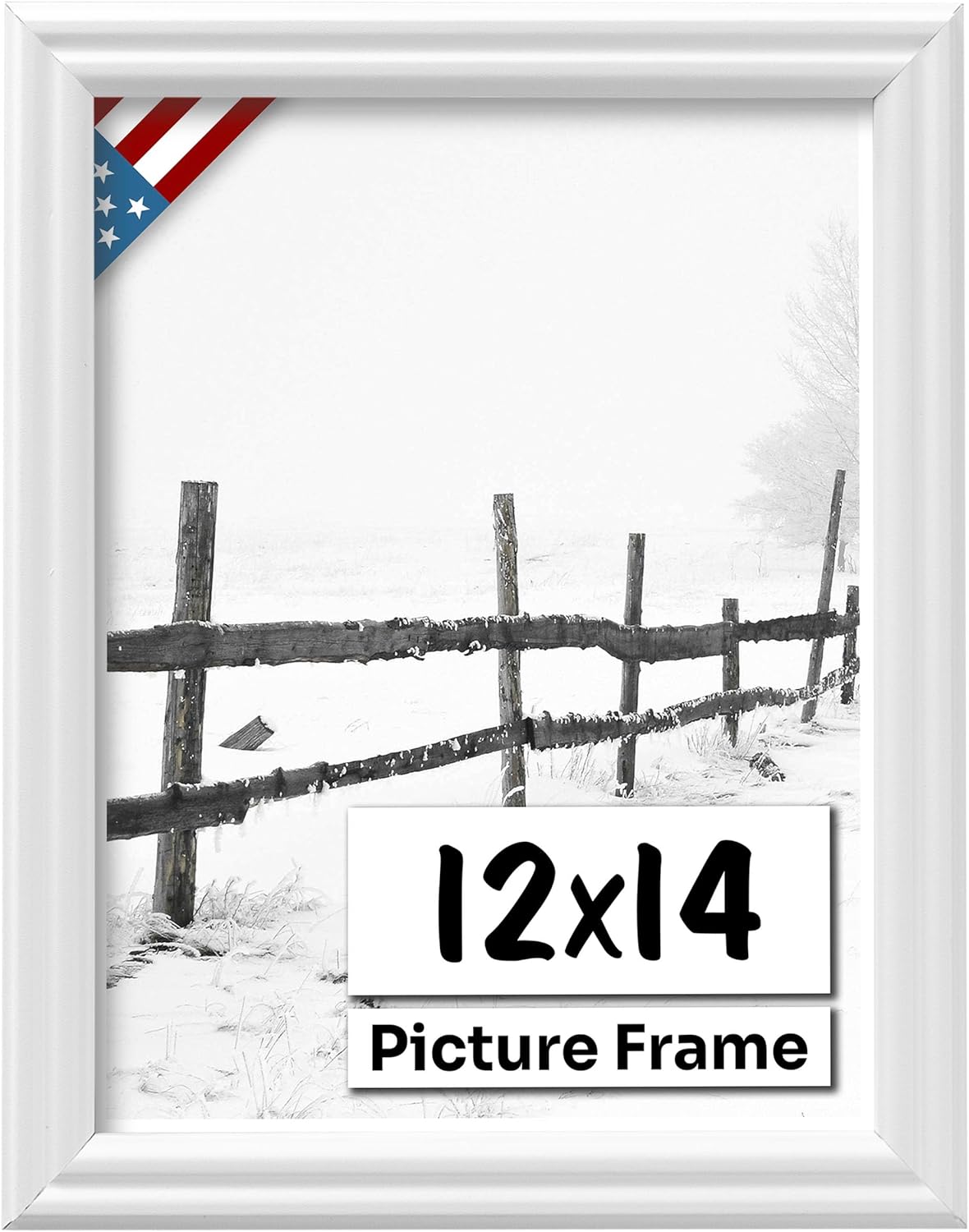 White 12x14 Picture Frame with UV-Blocking Plexiglass for Art