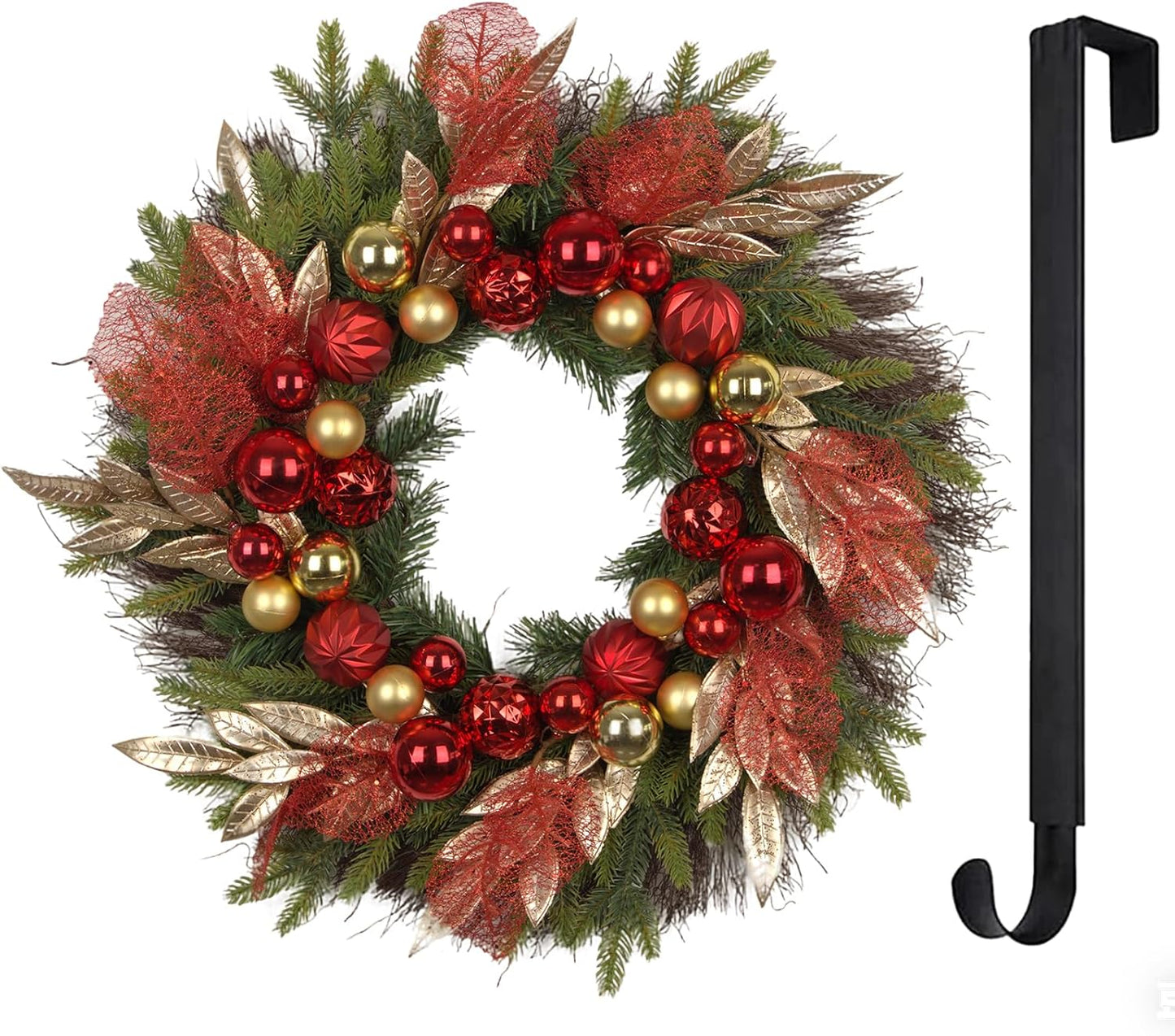 26 Christmas Wreath with Lights for Front Door Decor