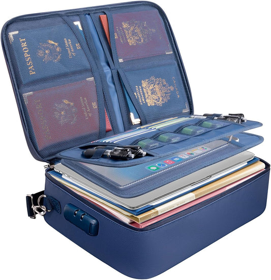 BALEINE Fireproof Document Box with Lock for Secure Storage
