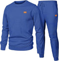 Men's 2 Piece Jacquard Sweatsuit Set - Crewneck Tracksuit