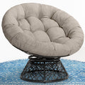 40 in Ergonomic Wicker Papasan Chair with Thick Cushion - Swivel