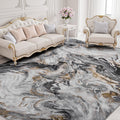 Ultra-Soft 8x10 Area Rug Marble Abstract Low Pile - Machine Washable