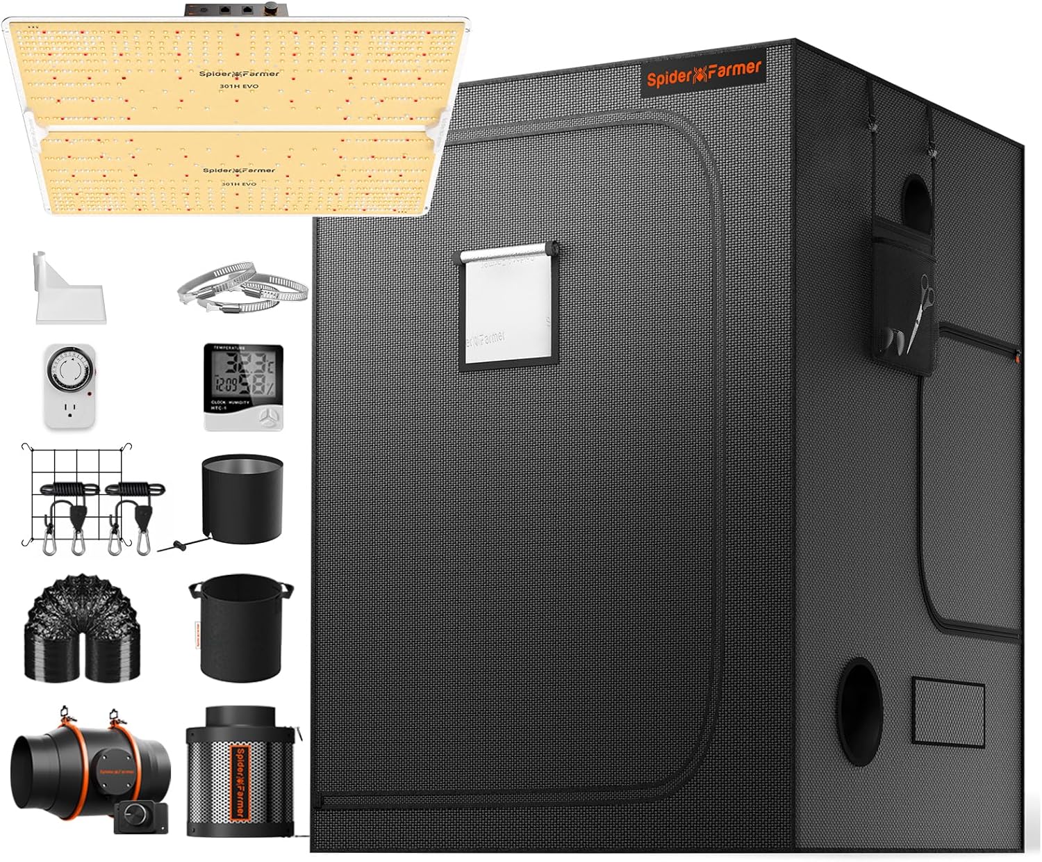 Spider Farmer SF4000 LED Grow Tent Kit - 450w Complete System!