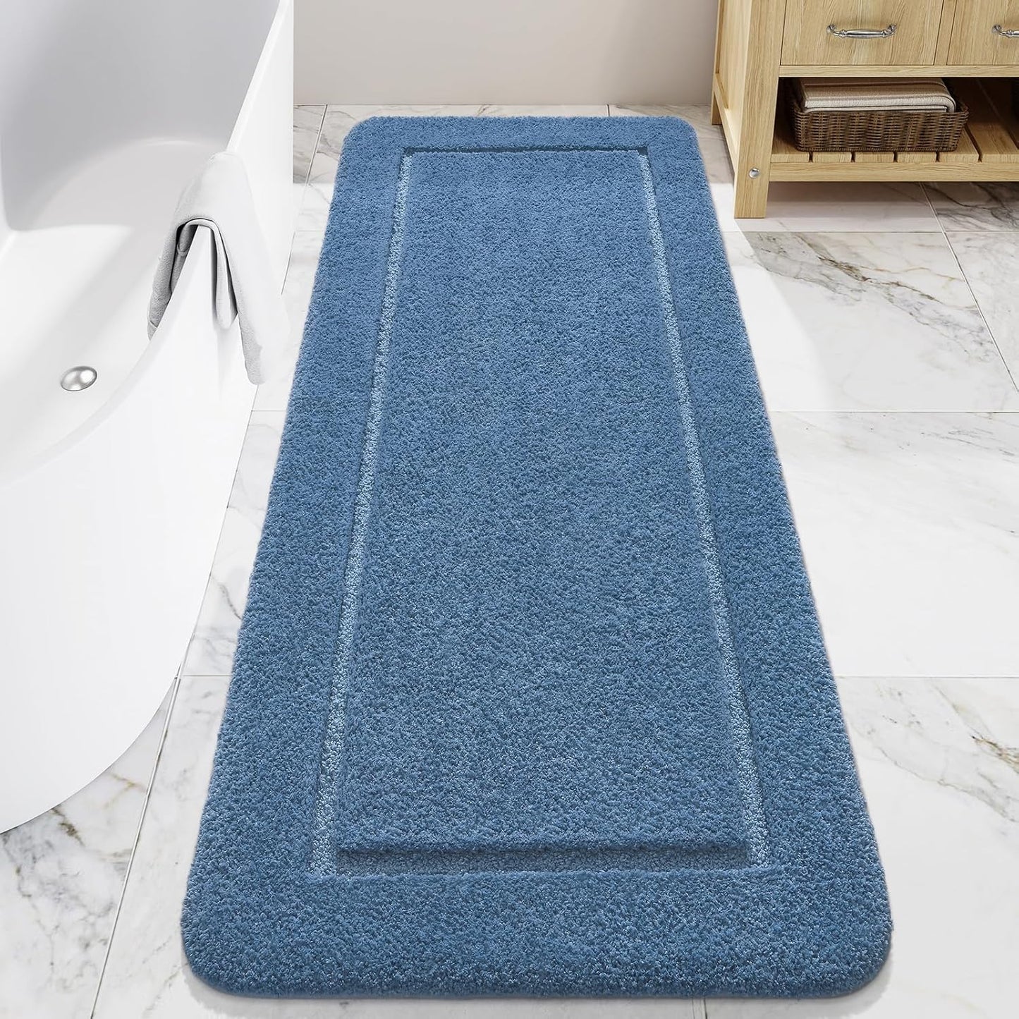 LOCHAS Bathroom Rugs 24in x 60in Non Slip Soft Bath Mat